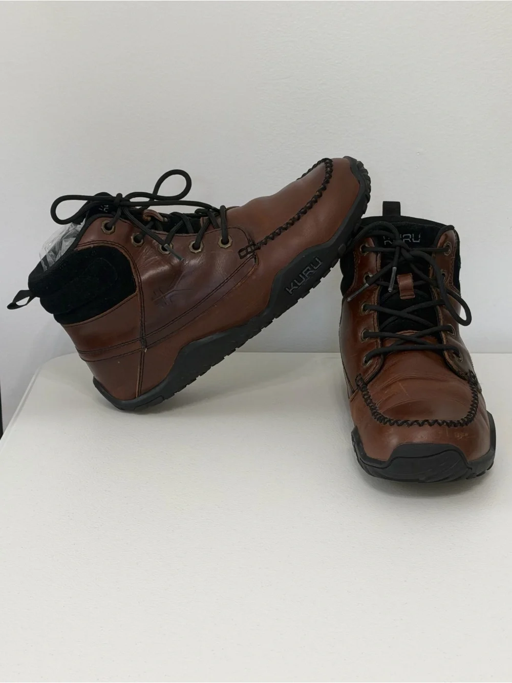 KURU Mens 8 Brown Leather Moc Toe Ankle Boots Orthopedic Comfort Orthotic Shoes